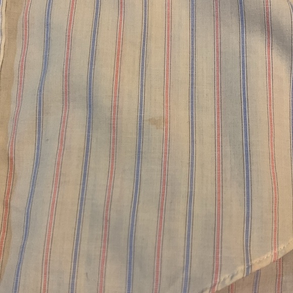 Men's Arrow Vintage 80s Cream/Beige Pin Striped Shirt Size Large 16.5” - Picture 7 of 8
